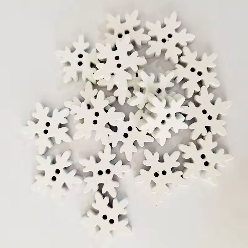 50 Piece Christmas Wooden Buttons Set Assorted Decorative Embellishments For Sewing And DIY Decor 2