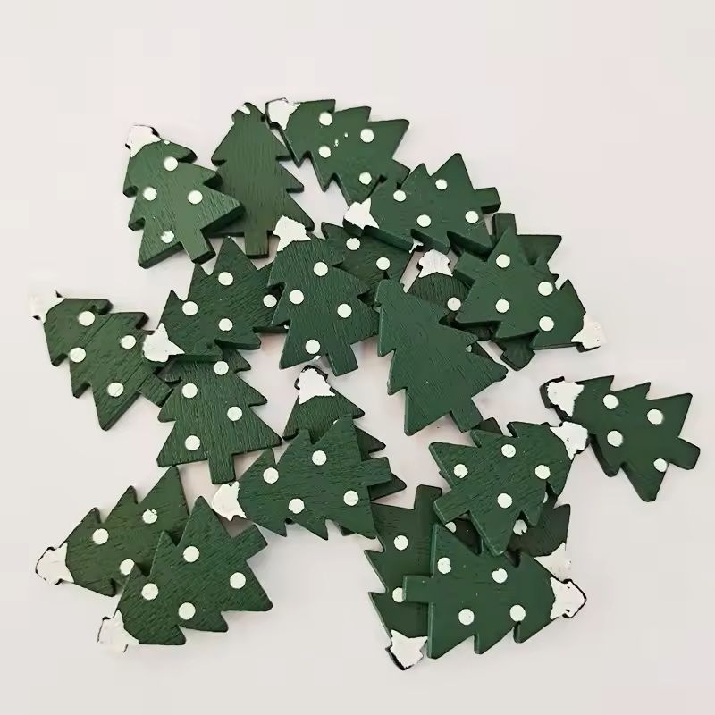 50 Piece Christmas Wooden Buttons Set Assorted Decorative Embellishments For Sewing And DIY Decor 8