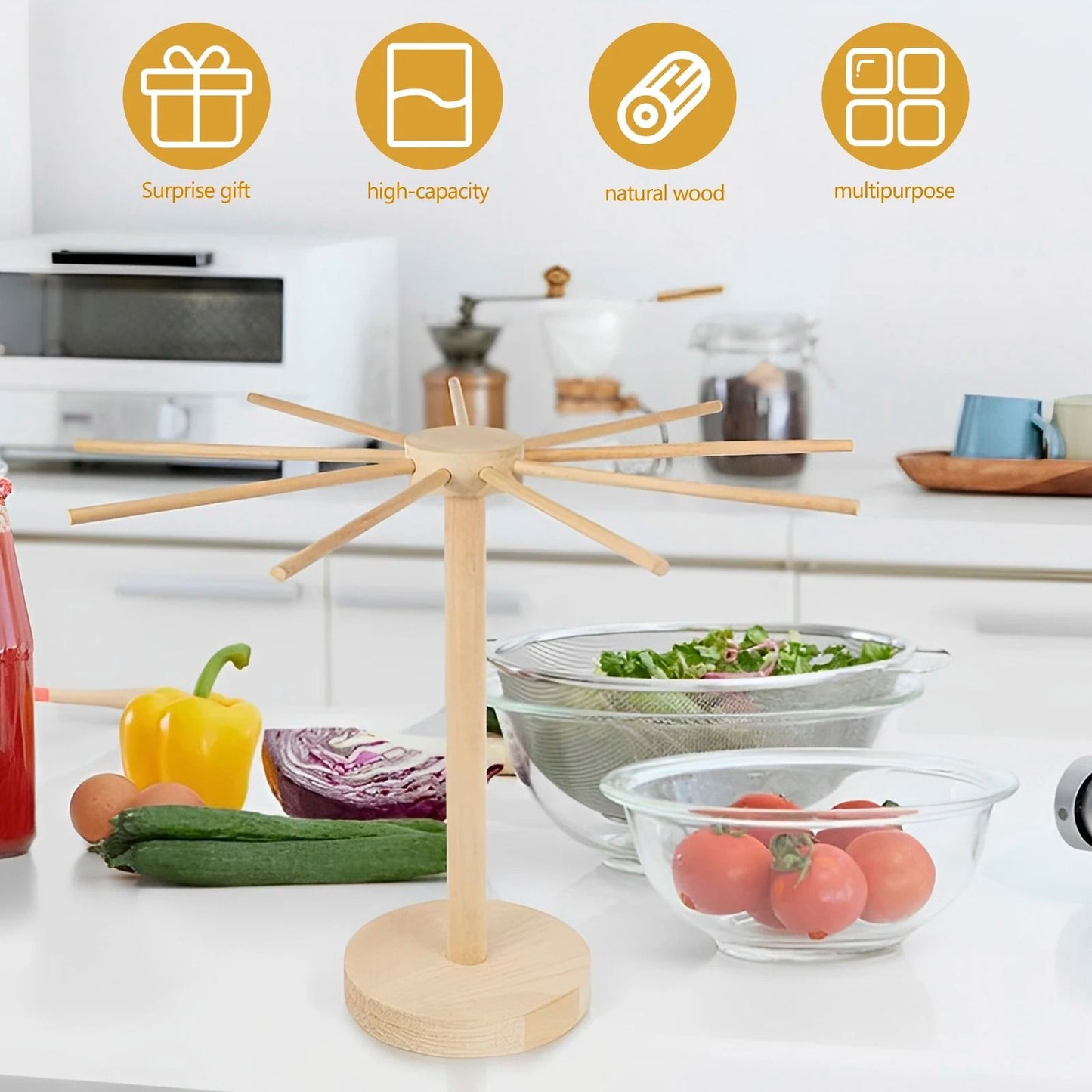 Pasta Drying Rack Collapsible Noodle Hanger 2