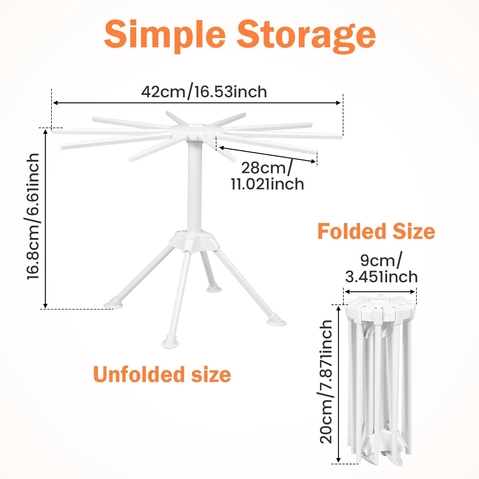 Pasta Drying Rack Collapsible Noodle Hanger 7