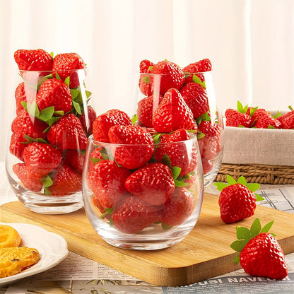 Artificial Strawberries Fake Fruit for Home Party Decor, Photography Prop, Holiday Decor for Halloween Day Celebration