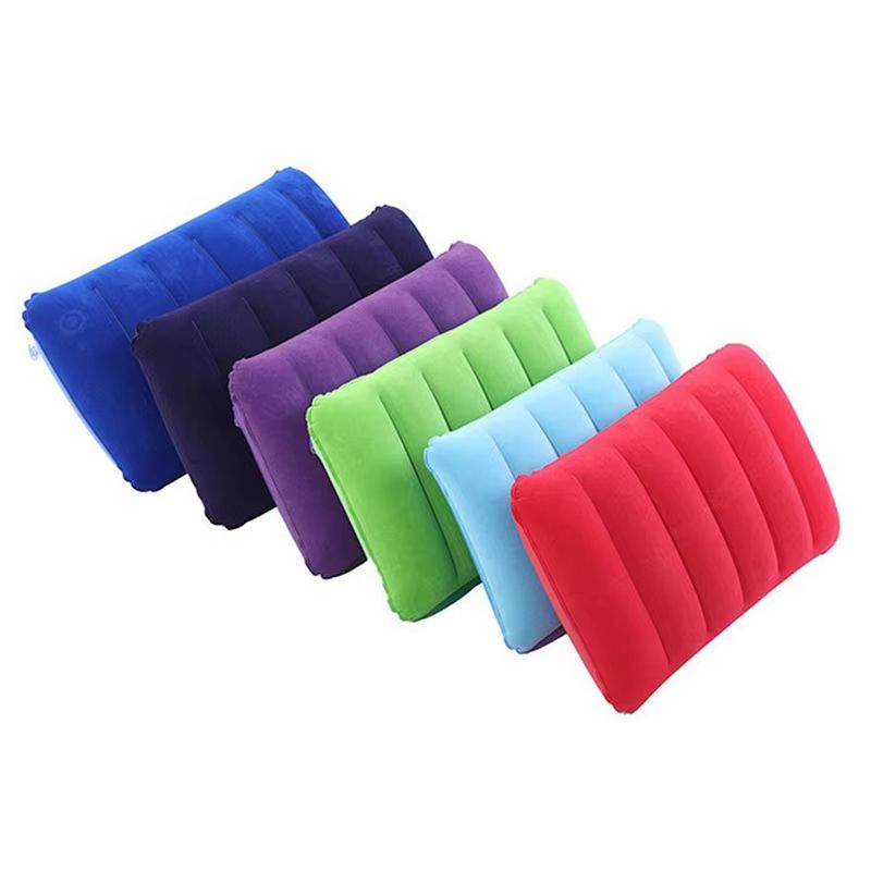 TravelEase Flocked Inflatable Neck Pillow  UltraCompact Support For Travel Camping  Business Trips 1