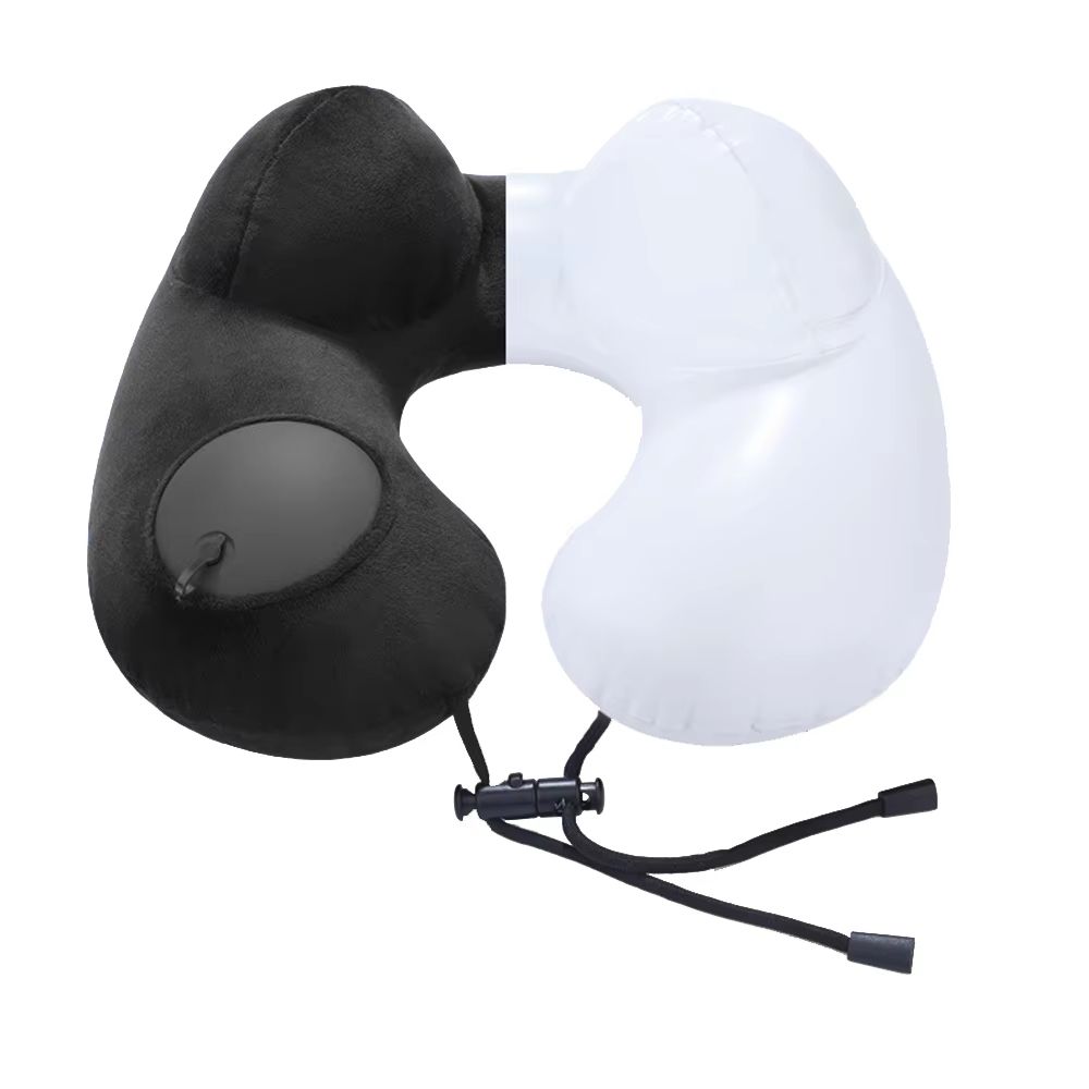 PressEase Inflatable Travel Neck Pillow  Compact PressToInflate Cushion For Travel Camping  Busines 1