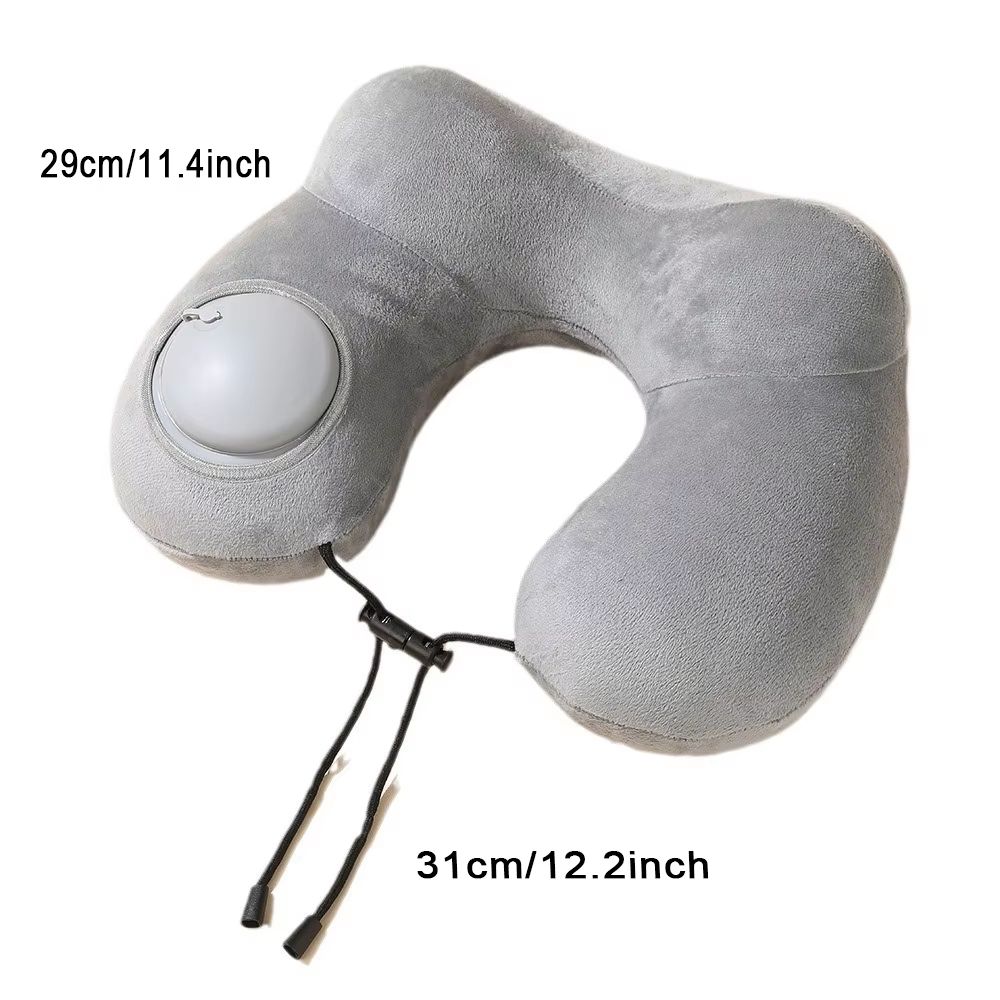 PressEase Inflatable Travel Neck Pillow  Compact PressToInflate Cushion For Travel Camping  Busines 4