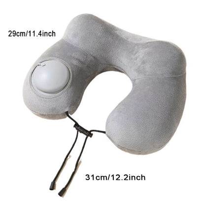 PressEase Inflatable Travel Neck Pillow  Compact PressToInflate Cushion For Travel Camping  Busines 4
