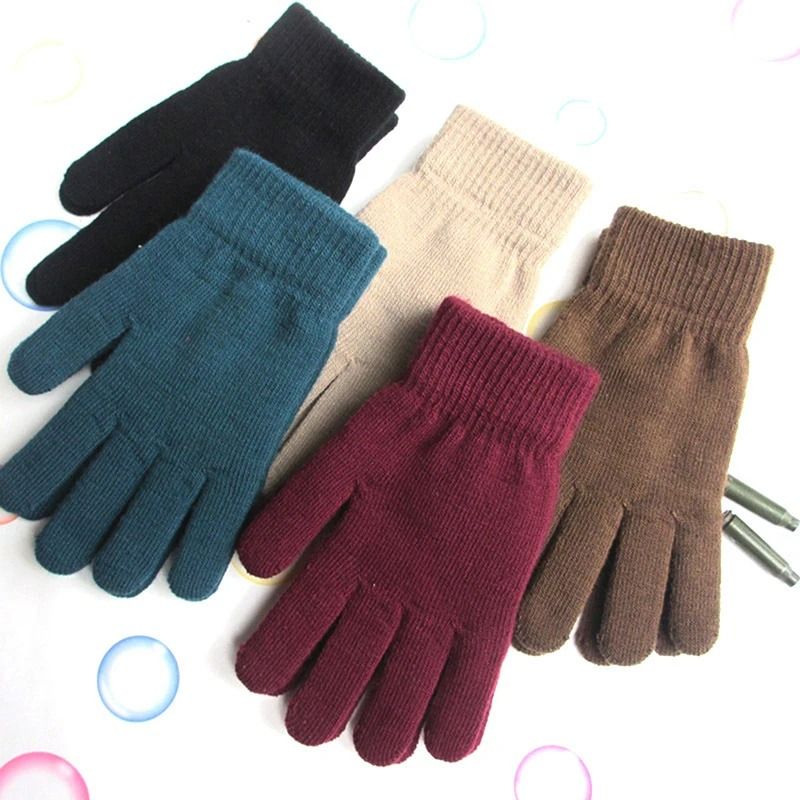 Women Knitted Winter Gloves Full Finger Mittens 1