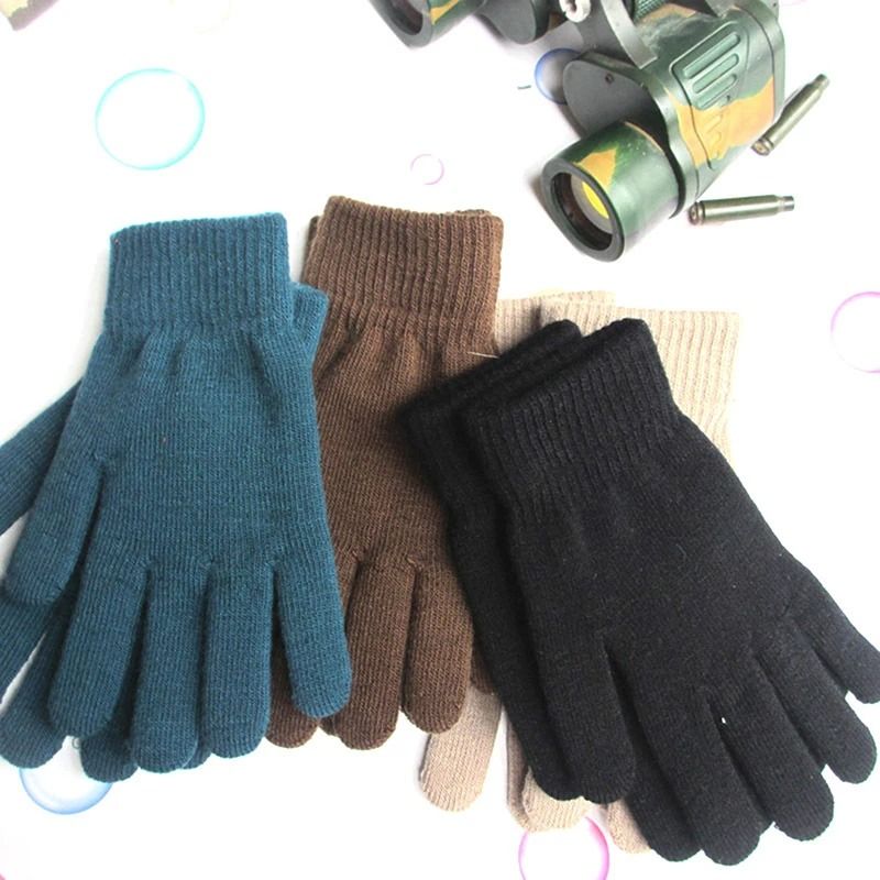 Women Knitted Winter Gloves Full Finger Mittens 3