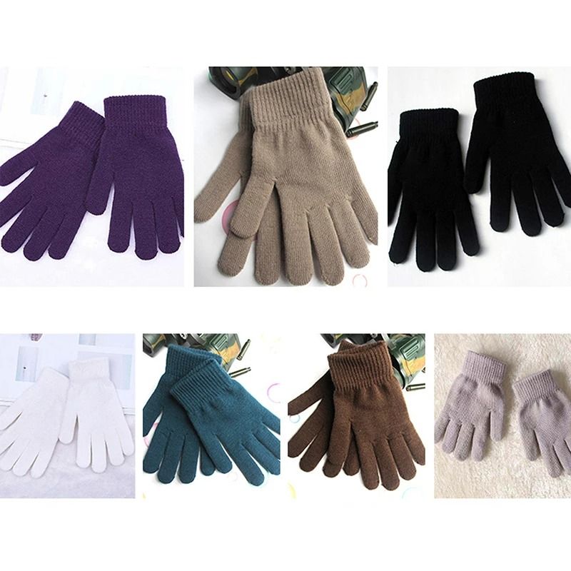 Women Knitted Winter Gloves Full Finger Mittens 4