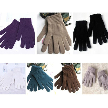 Women Knitted Winter Gloves Full Finger Mittens 4