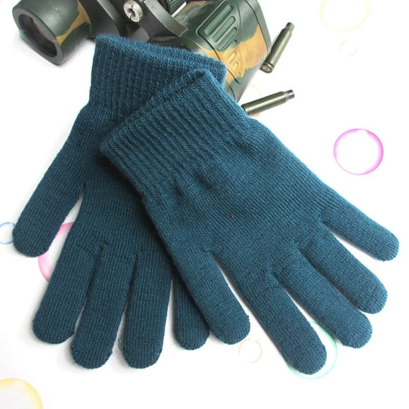 Women Knitted Winter Gloves Full Finger Mittens 5