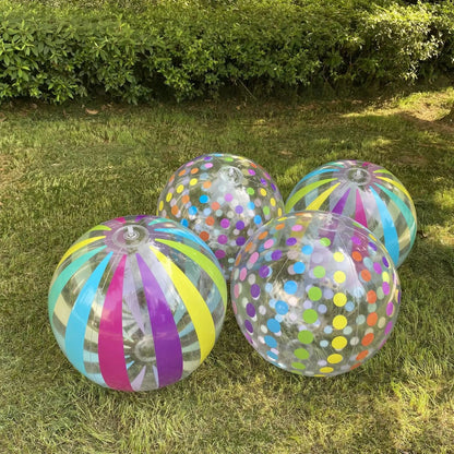 CrystalStripe Duo 15 Transparent Striped Inflatable Beach Ball Set  2Pack For Pool  Party Fun 2