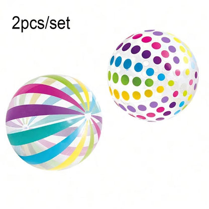 CrystalStripe Duo 15 Transparent Striped Inflatable Beach Ball Set  2Pack For Pool  Party Fun 6