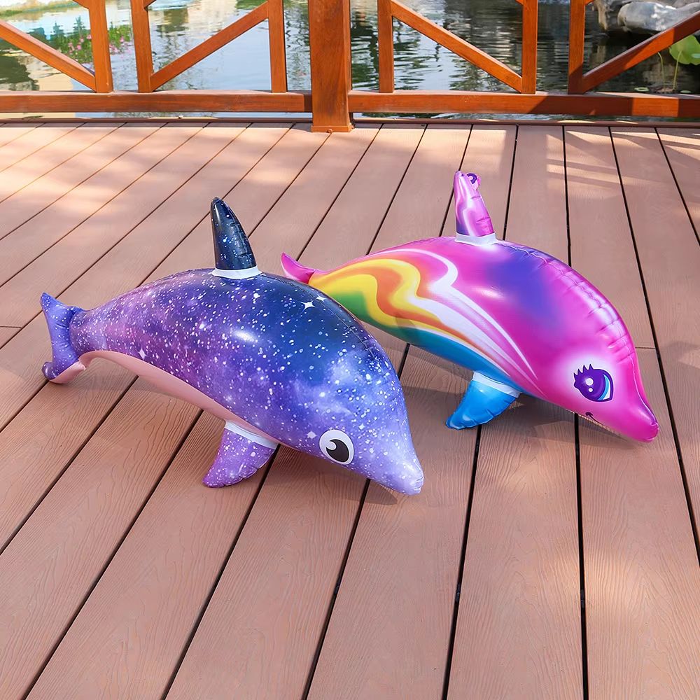 RainbowSplash Inflatable Dolphin Toy  OceanTheme Party  Pool Decoration 2