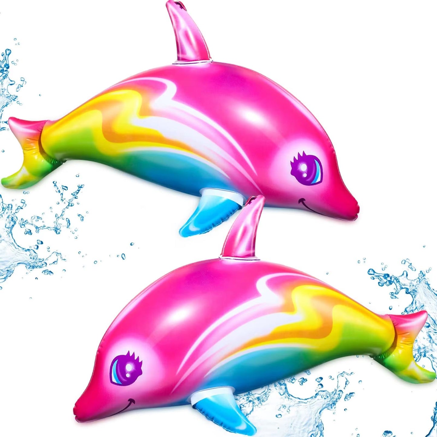 RainbowSplash Inflatable Dolphin Toy  OceanTheme Party  Pool Decoration 5