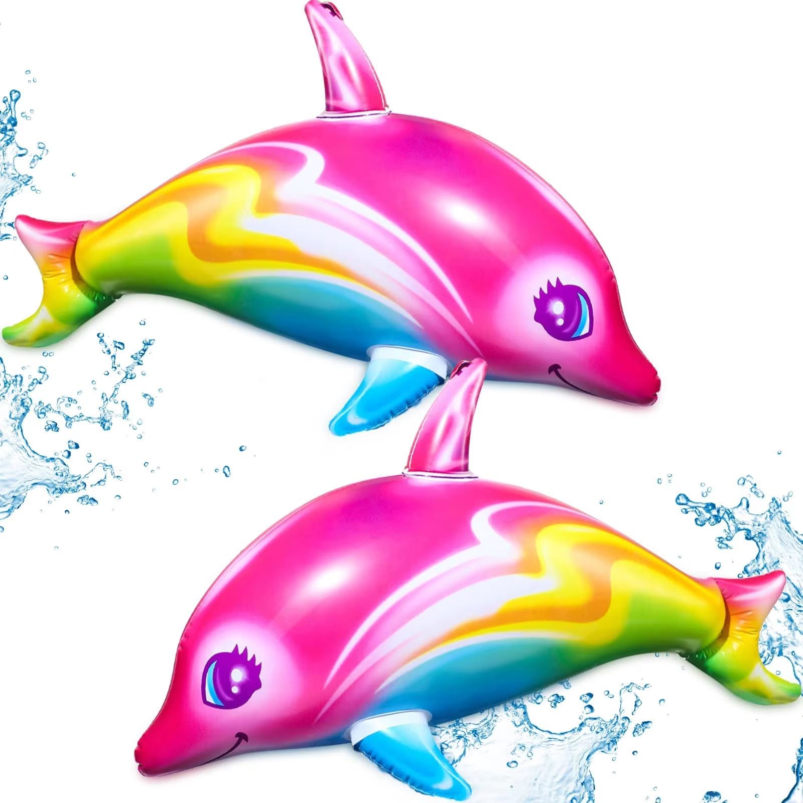 RainbowSplash Inflatable Dolphin Toy  OceanTheme Party  Pool Decoration 5
