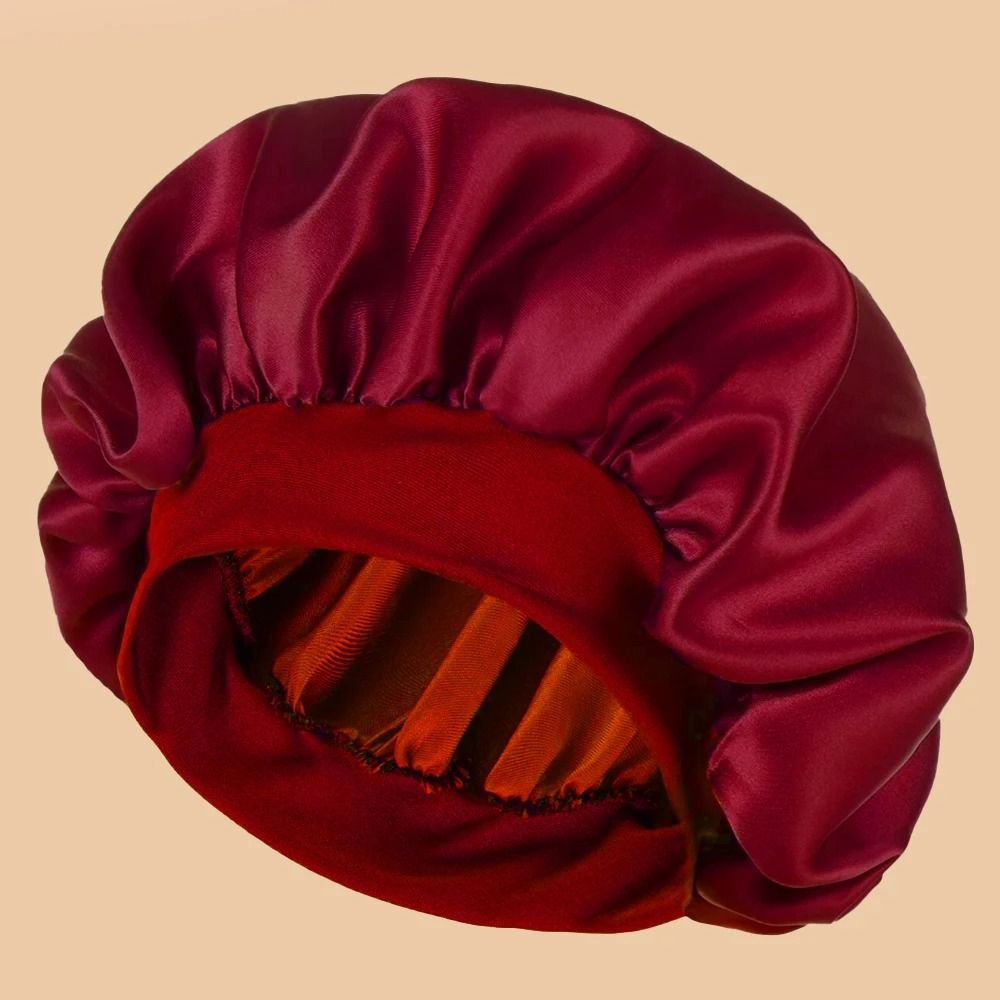 Women Satin Shower Cap Wide Brim Bonnet 10