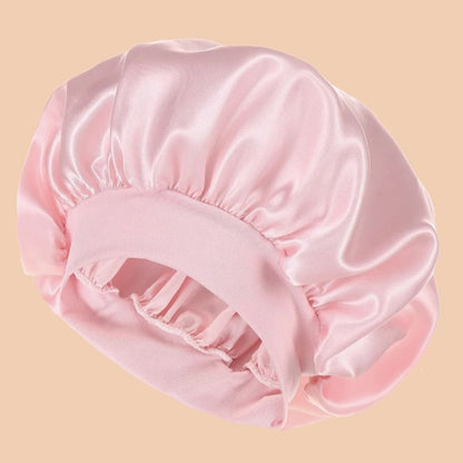 Women Satin Shower Cap Wide Brim Bonnet 1