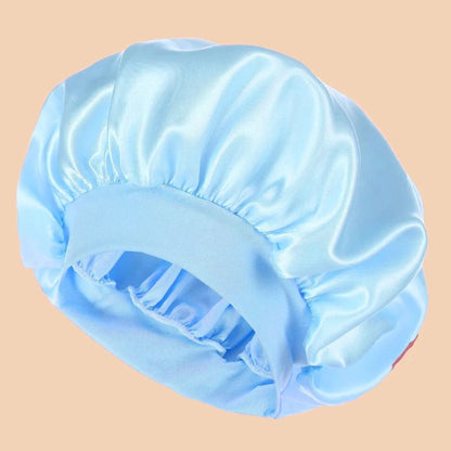 Women Satin Shower Cap Wide Brim Bonnet 18