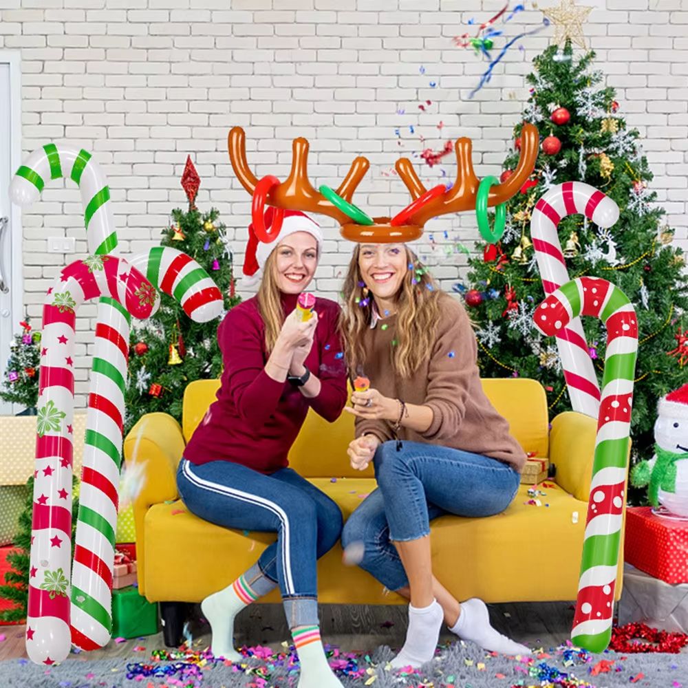 FestiveCane Thick PVC Inflatable Candy Cane Decoration  Outdoor Holiday Ornament 2