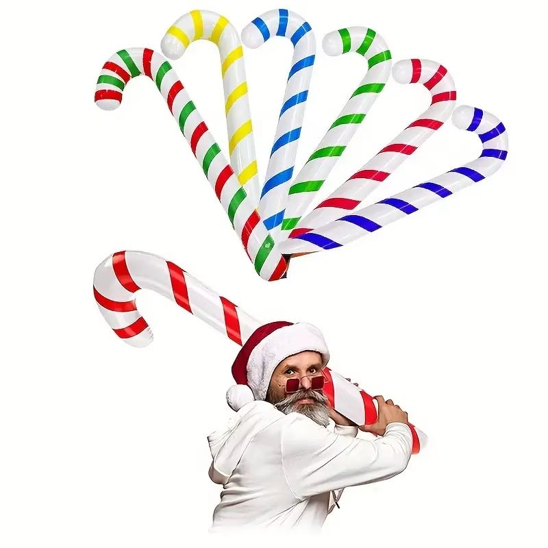 FestiveCane Thick PVC Inflatable Candy Cane Decoration  Outdoor Holiday Ornament 4