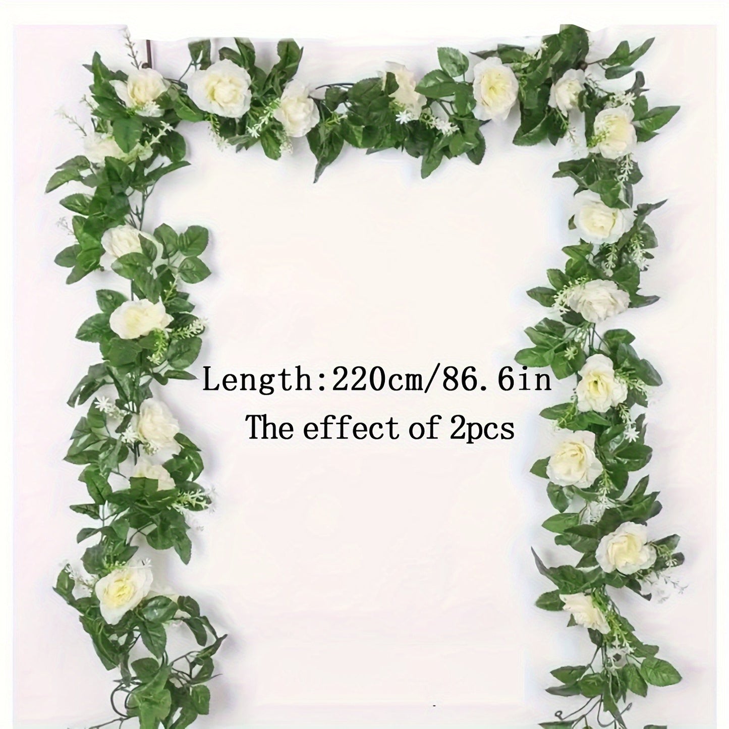 Artificial White Flower Fake Hanging Garland Flowers, Leaves Artificials, Fake Vine Plants Wedding Decoration