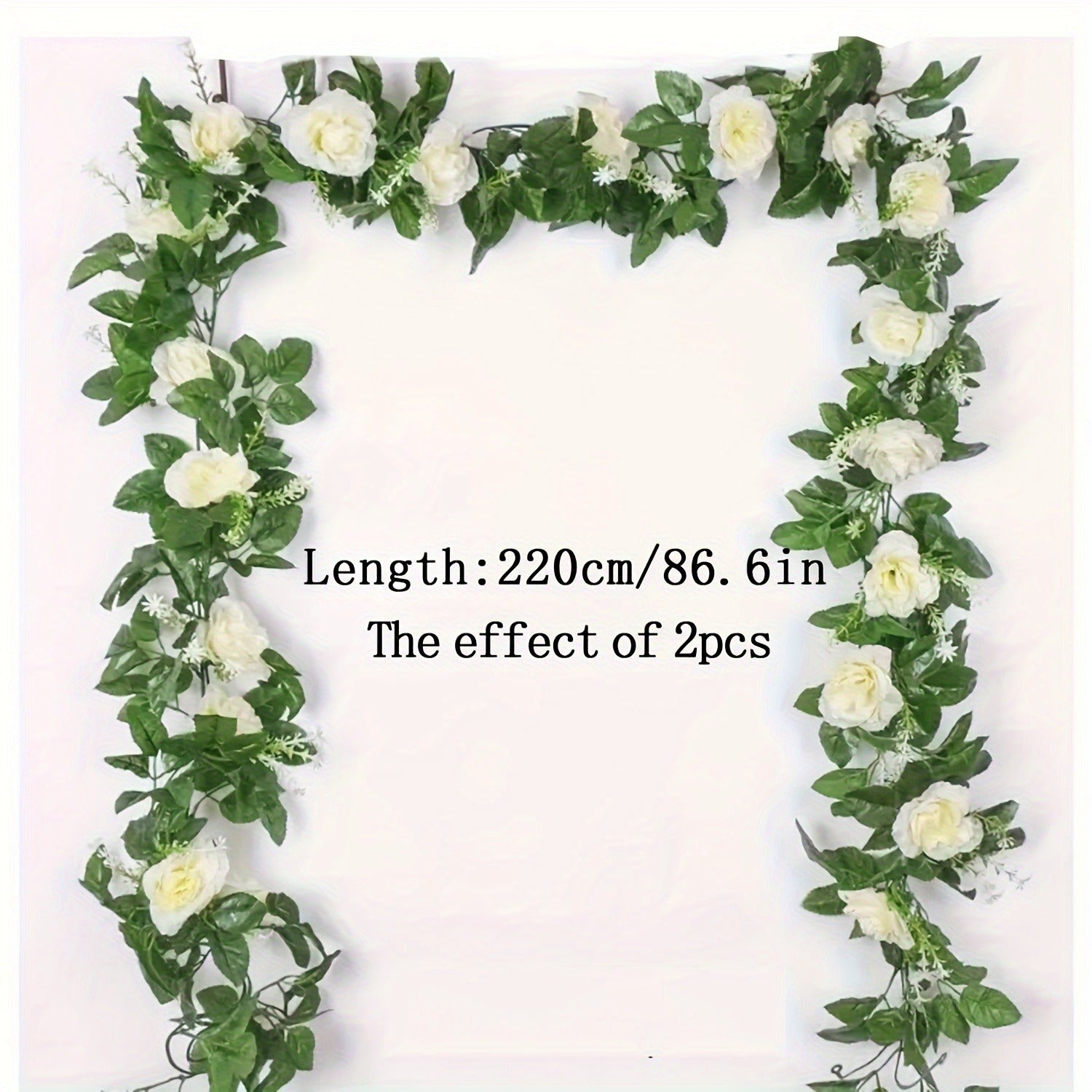 Artificial White Flower Fake Hanging Garland Flowers, Leaves Artificials, Fake Vine Plants Wedding Decoration