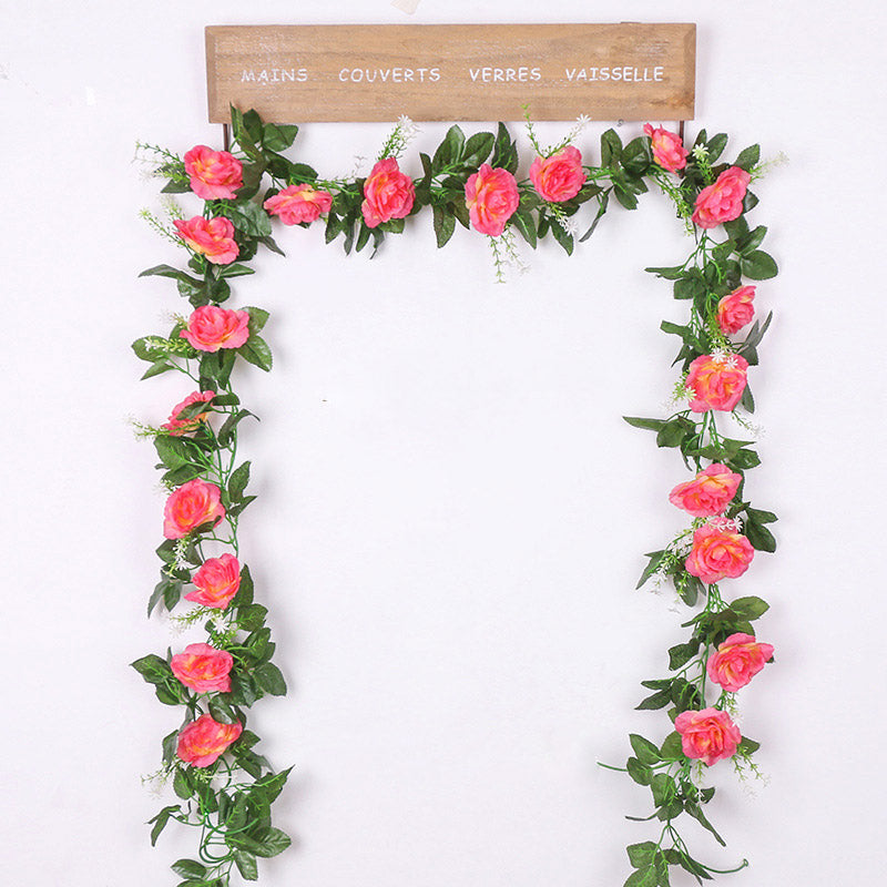 Artificial White Flower Fake Hanging Garland Flowers, Leaves Artificials, Fake Vine Plants Wedding Decoration