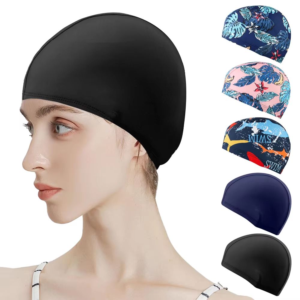 HydroFlex Adult Polyester Swim Cap – High-Stretch Fabric Bathing Hat for Pool, Travel & Leisure