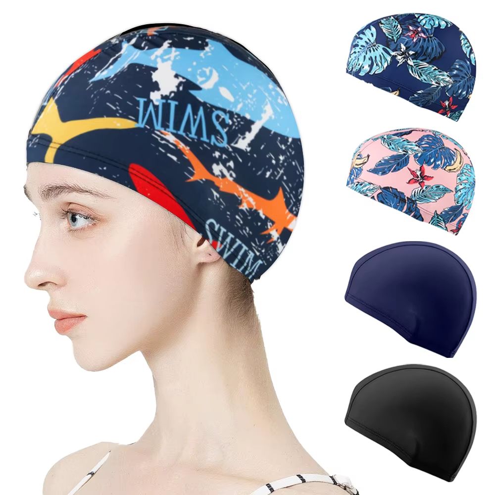 HydroFlex Adult Polyester Swim Cap  HighStretch Fabric Bathing Hat For Pool Travel  Leisure 1