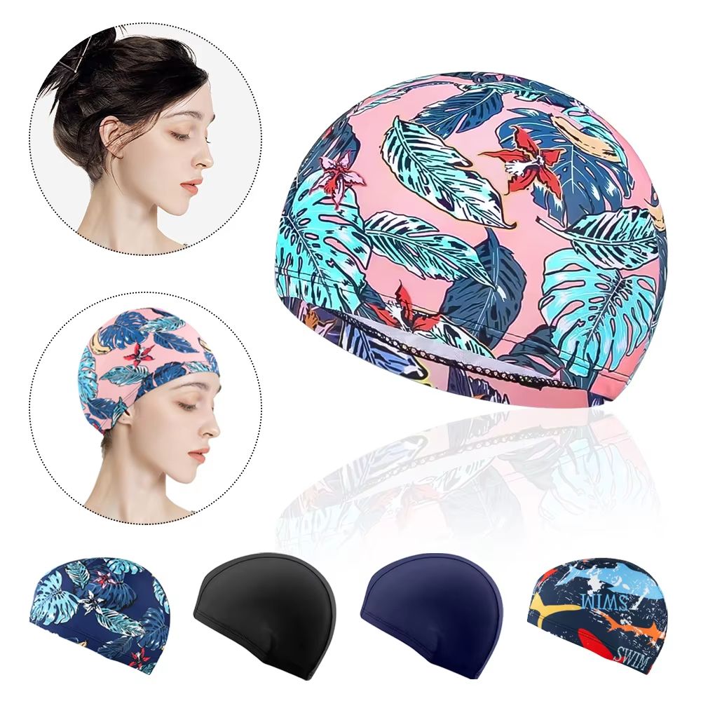 HydroFlex Adult Polyester Swim Cap  HighStretch Fabric Bathing Hat For Pool Travel  Leisure 2