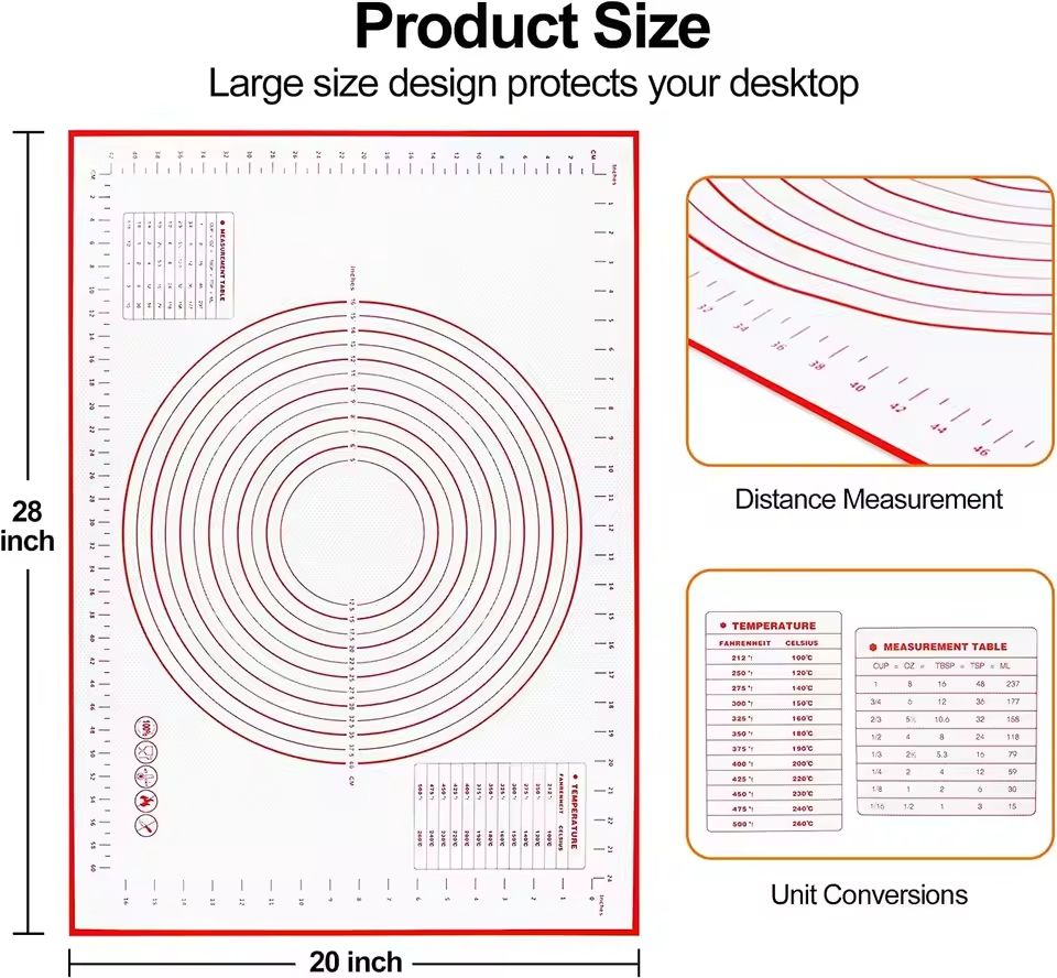 Silicone Baking Mat Non Stick Kneading Pad 3