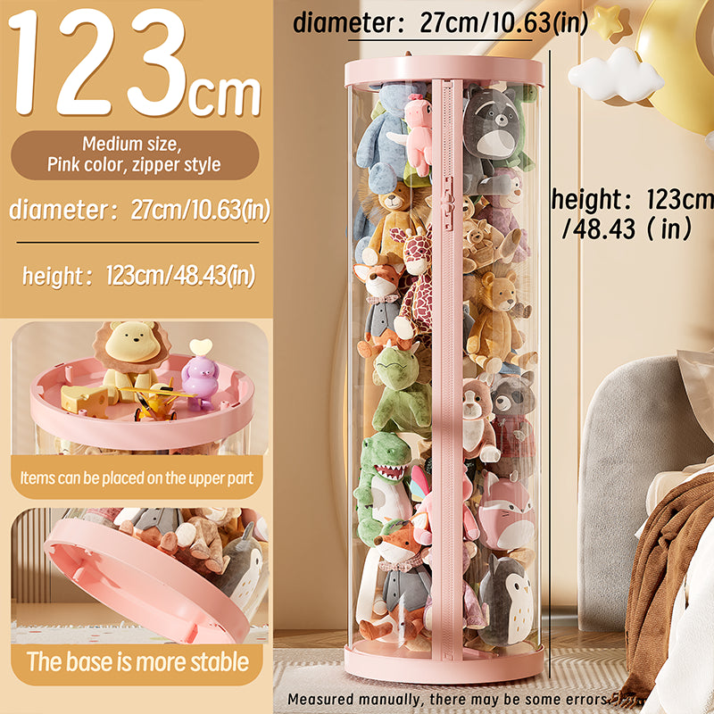 Children Dolls Plush Toys, Transparent Storage Box, Perfect for Christmas, Halloween Decor, Storage Cylinder with Lid