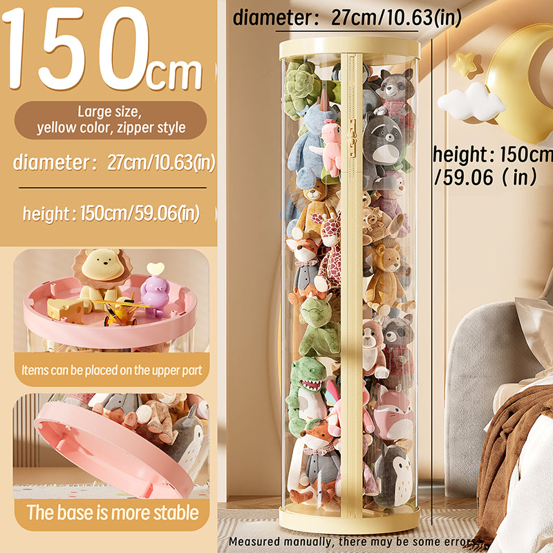 Children Dolls Plush Toys, Transparent Storage Box, Perfect for Christmas, Halloween Decor, Storage Cylinder with Lid