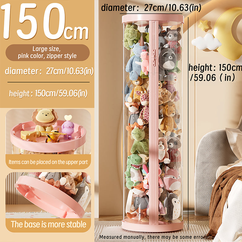 Children Dolls Plush Toys, Transparent Storage Box, Perfect for Christmas, Halloween Decor, Storage Cylinder with Lid