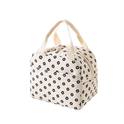 Cute Floral Printed Food Handbags Portable Thermal Lunch Bag Office Cooler Ice Insulated Case Durab 6