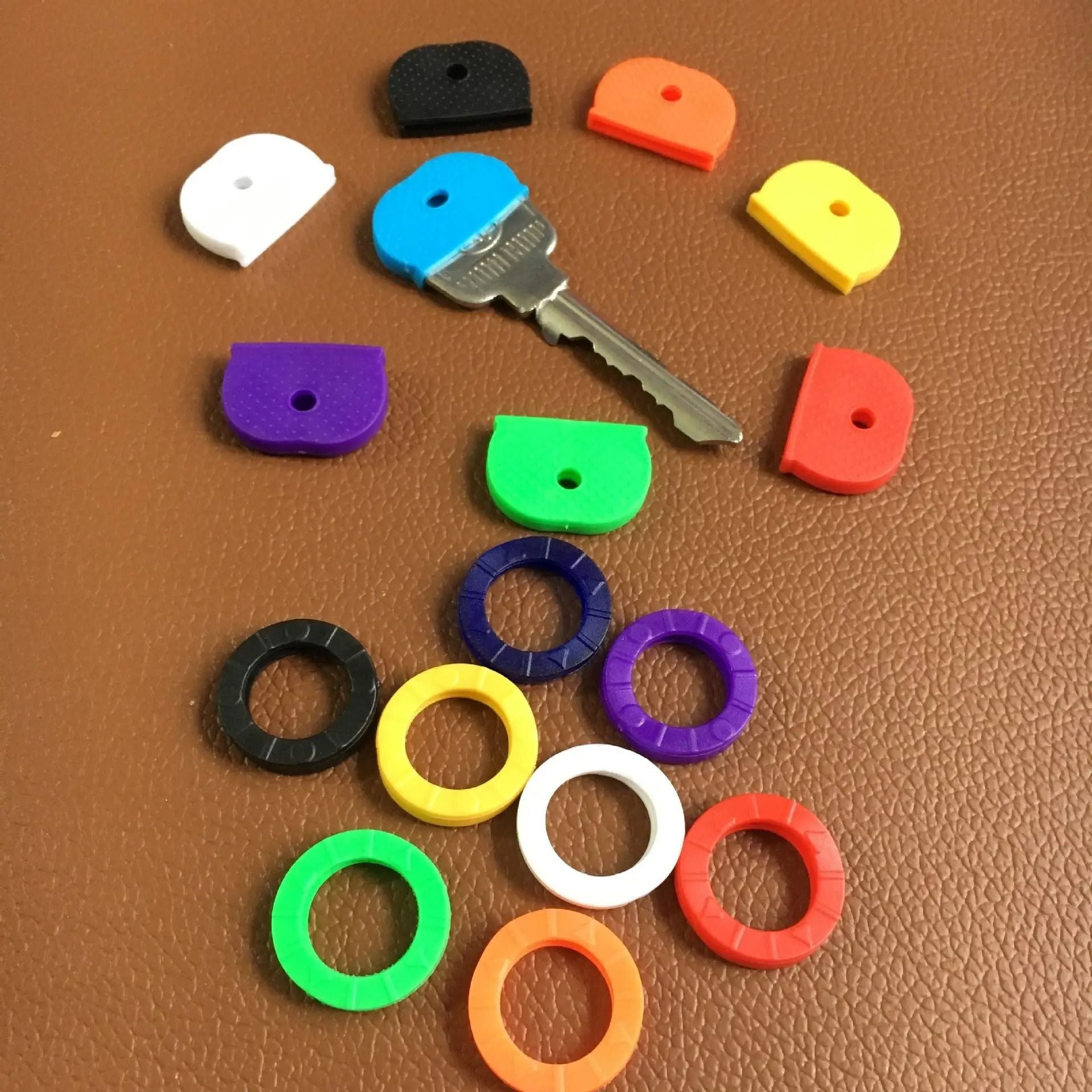 Color Key Sleeve Silicone Key Ring Identifier 4