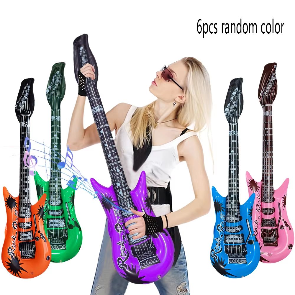RockStar Inflatable Guitar Set 6Piece 37 PVC Instruments  Stage  Party Props 1