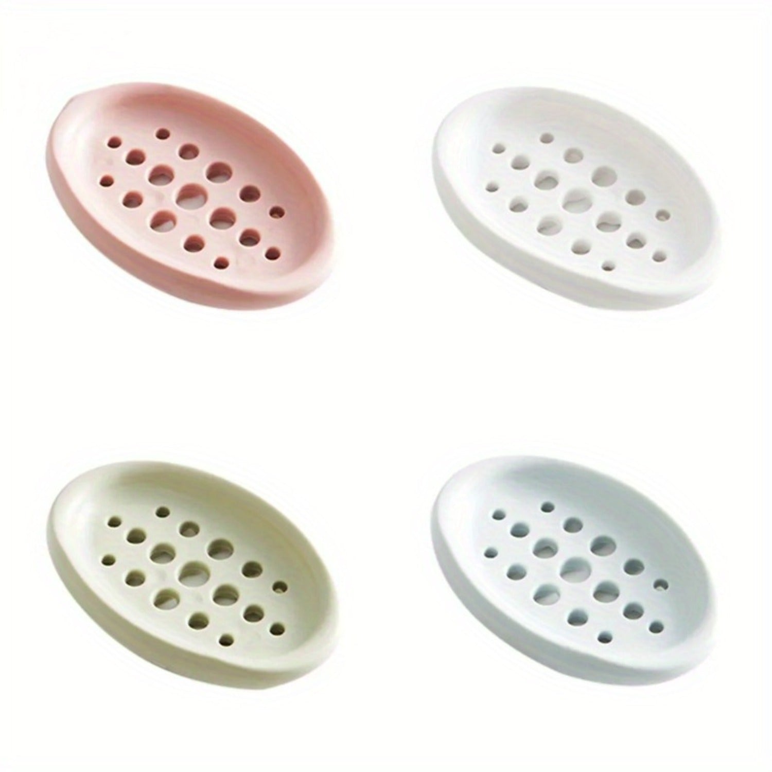 Self Draining Oval Silicone Soap Dish, Sink Counter Organizer, Multifunctional Bathroom Storage Rack Holder Tray