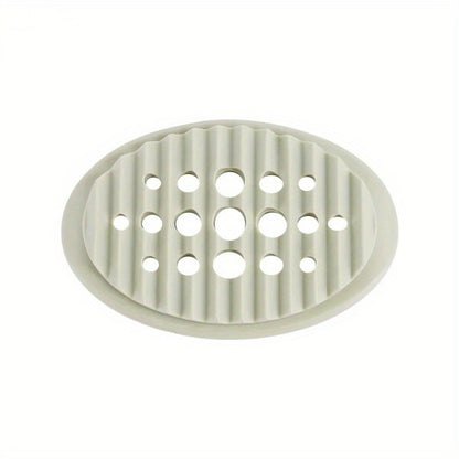 Self Draining Oval Silicone Soap Dish, Sink Counter Organizer, Multifunctional Bathroom Storage Rack Holder Tray