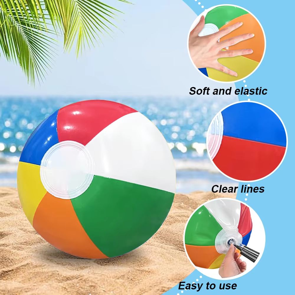 SplashFest Inflatable Beach Ball Set 4Pack  Colorful Pool  Party Water Games 1