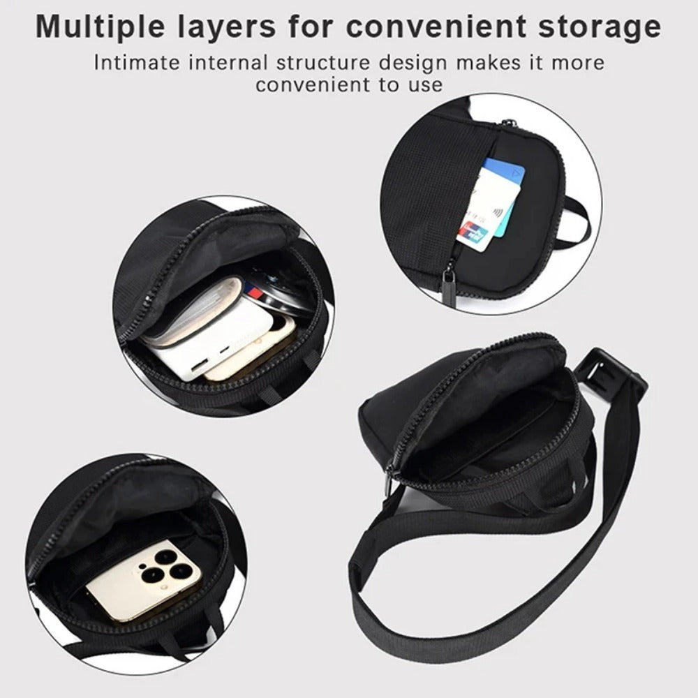 Casual Sling Shoulder Crossbody Pack Nylon Waterproof Travel Phone Bags Mini Chest Bag For Men Wome 2