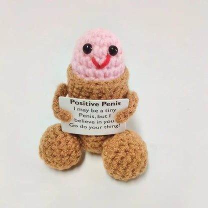 Handmade Crochet Encouragement Doll Funny Wool Plush Toy 1