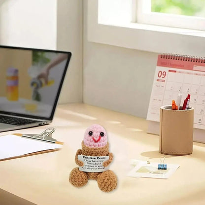 Handmade Crochet Encouragement Doll Funny Wool Plush Toy 5