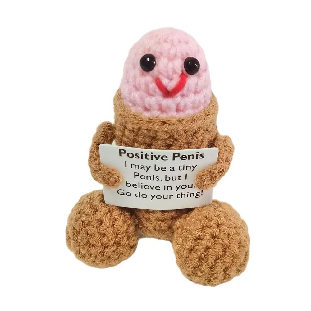 Handmade Crochet Encouragement Doll Funny Wool Plush Toy 6