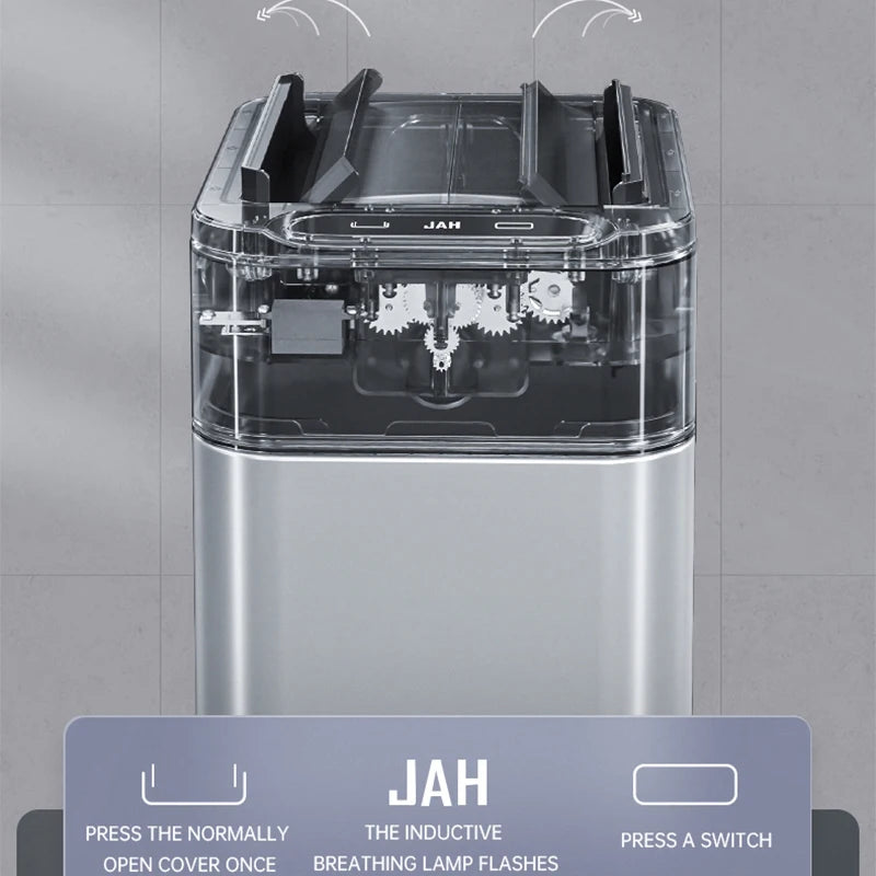 Smart Trash Can, Stainless Steel Garbage Bin, Large Kitchen Garbage Cube, Automatic Home Dustbin, Liters Wastebasket