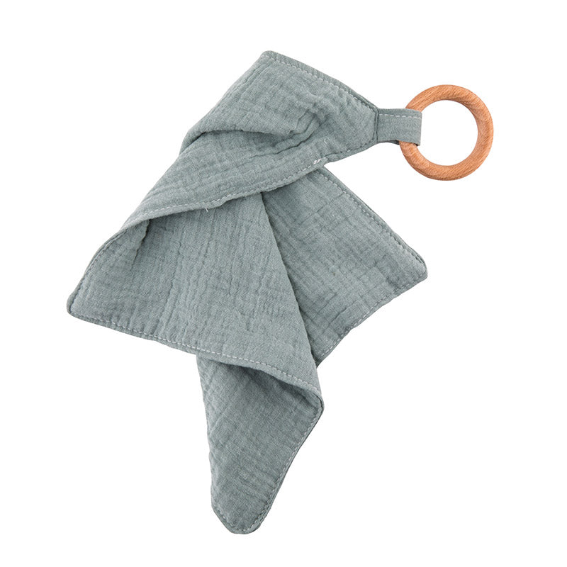 Cartoon Shape Beech Wood Animals Teether Baby Saliva Towel Baby Bibs Cotton New Baby Product Muslin 12