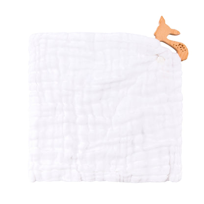 Cartoon Shape Beech Wood Animals Teether Baby Saliva Towel Baby Bibs Cotton New Baby Product Muslin 17