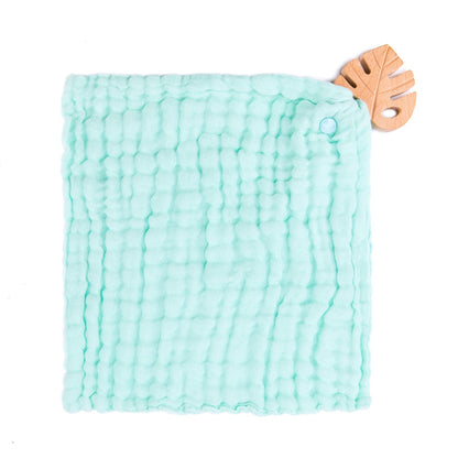 Cartoon Shape Beech Wood Animals Teether Baby Saliva Towel Baby Bibs Cotton New Baby Product Muslin 29