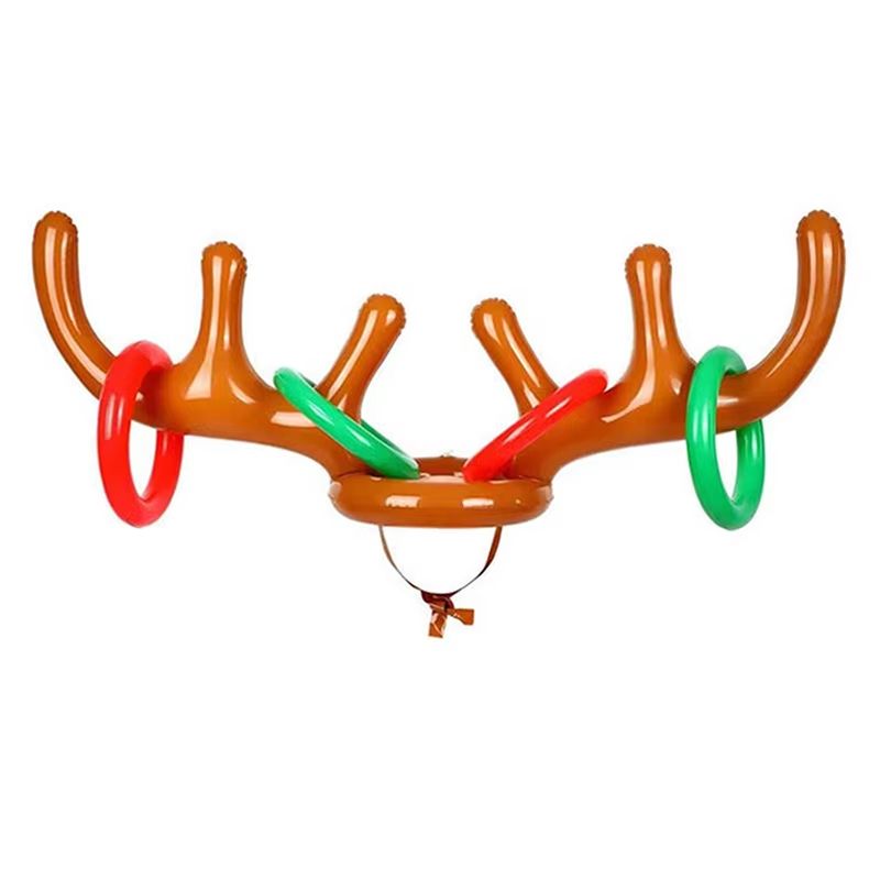 ReindeerRing Toss Inflatable Antler Game Set  2Pack With Toss Rings For Holiday Fun 3