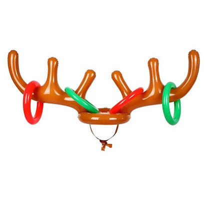 ReindeerRing Toss Inflatable Antler Game Set  2Pack With Toss Rings For Holiday Fun 3